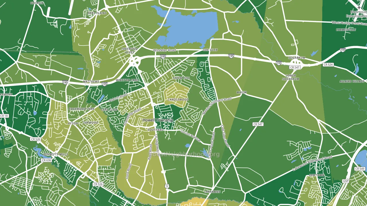 07731, NJ block-group voter-turnout map