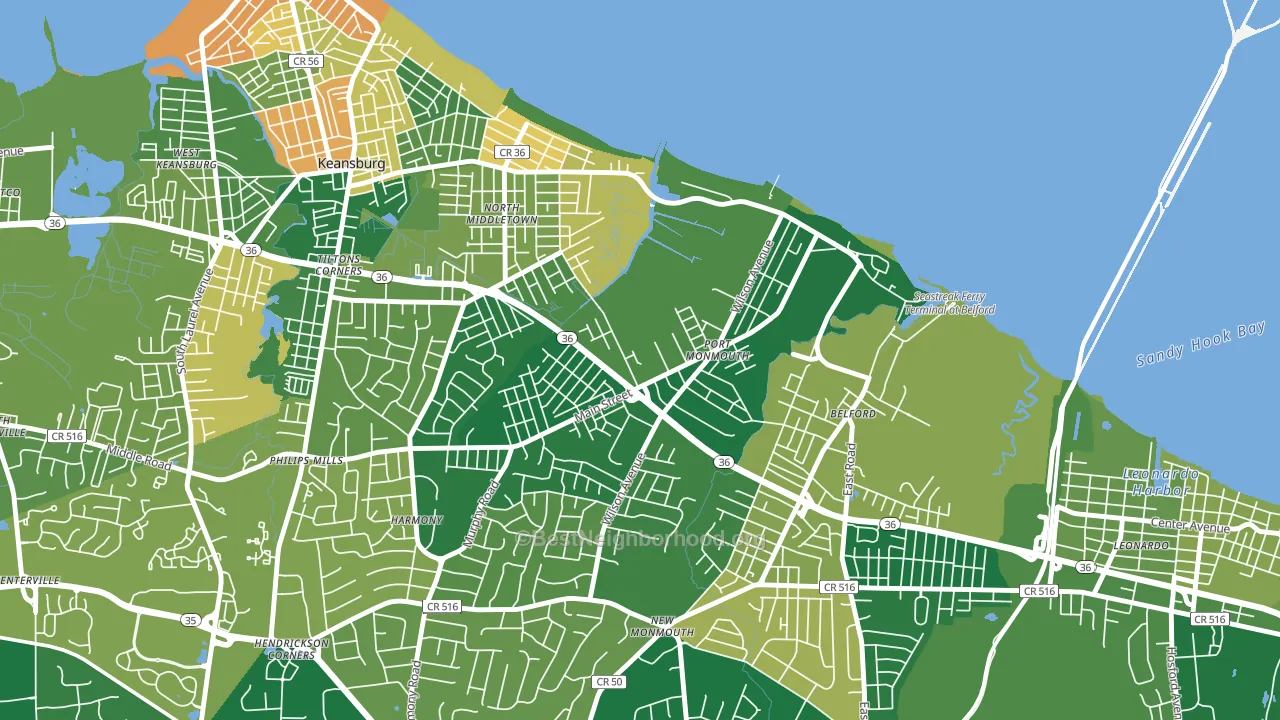 07758, NJ block-group voter-turnout map