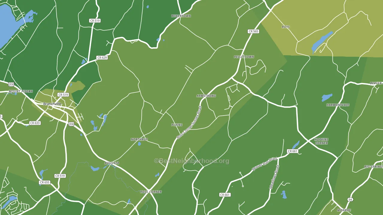 07822, NJ block-group voter-turnout map