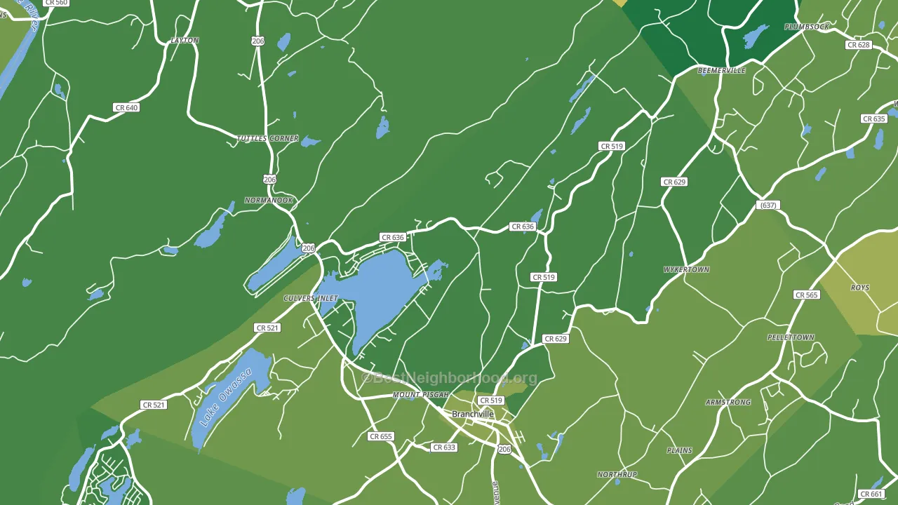 07826, NJ block-group voter-turnout map