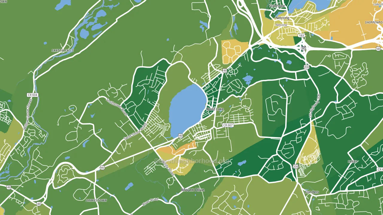 07828, NJ block-group voter-turnout map