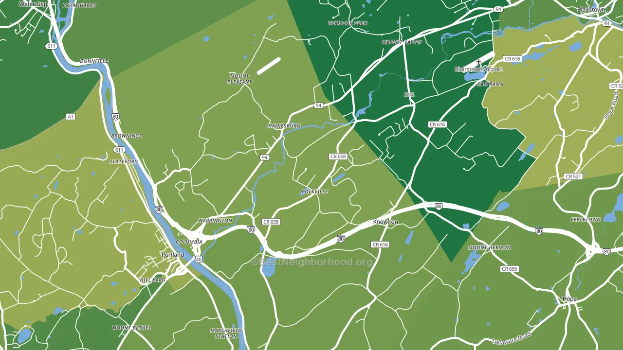 07832, NJ block-group voter-turnout map