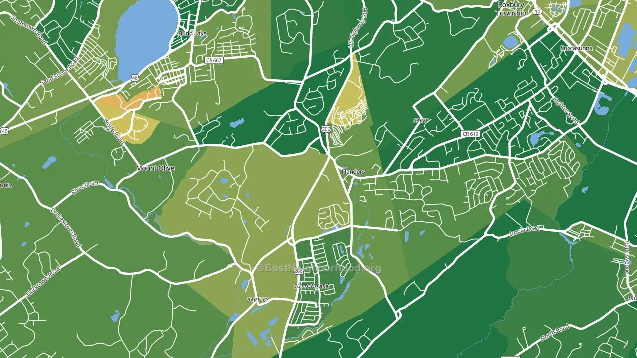 07836, NJ block-group voter-turnout map