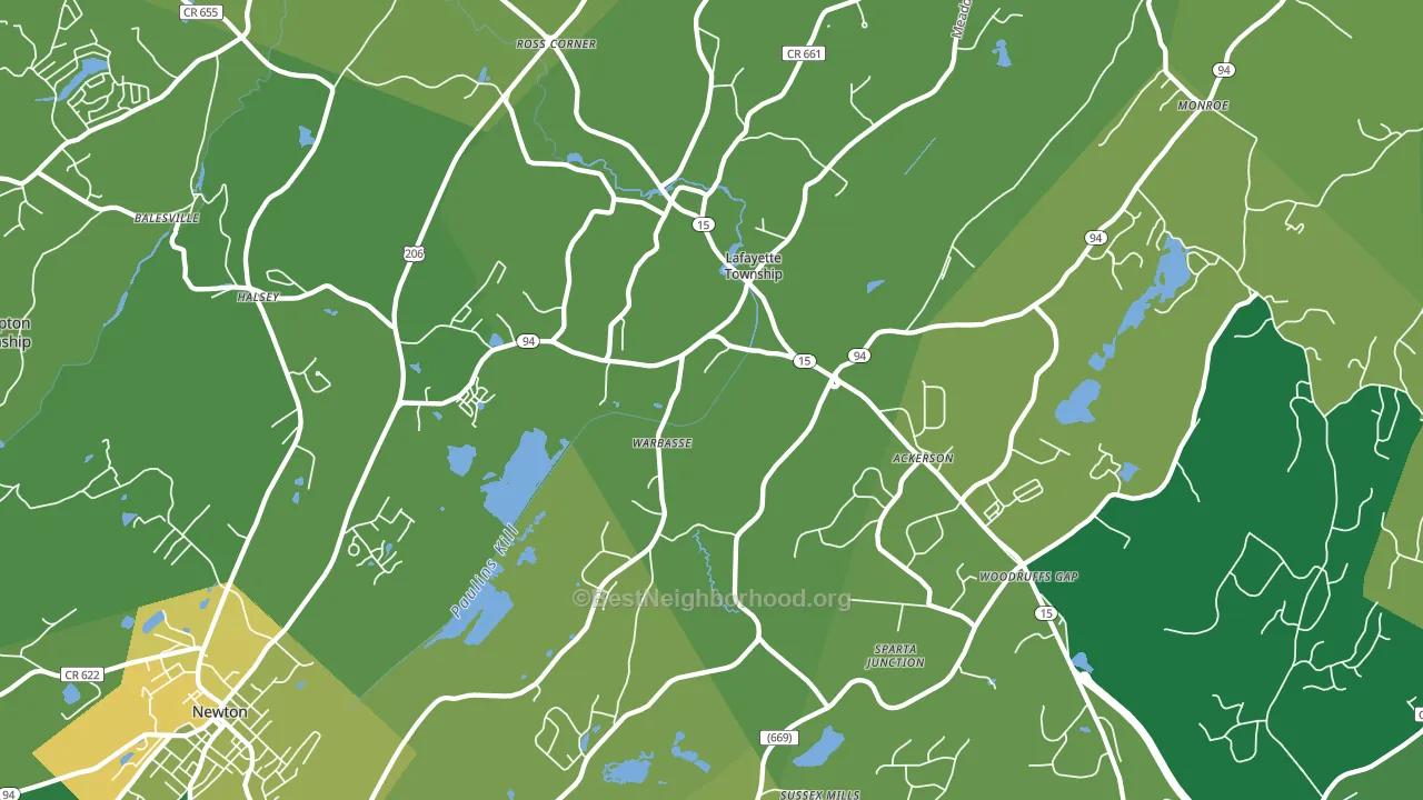 07848, NJ block-group voter-turnout map