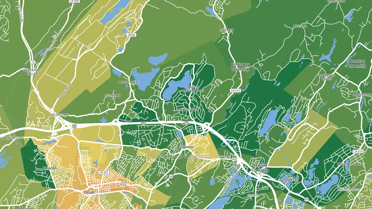 07866, NJ block-group voter-turnout map