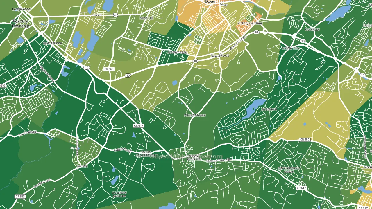 07869, NJ block-group voter-turnout map