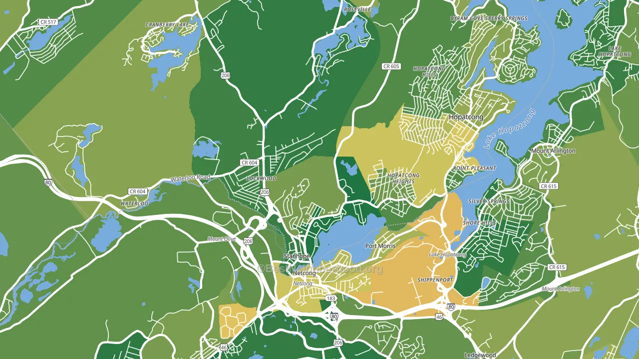 07874, NJ block-group voter-turnout map