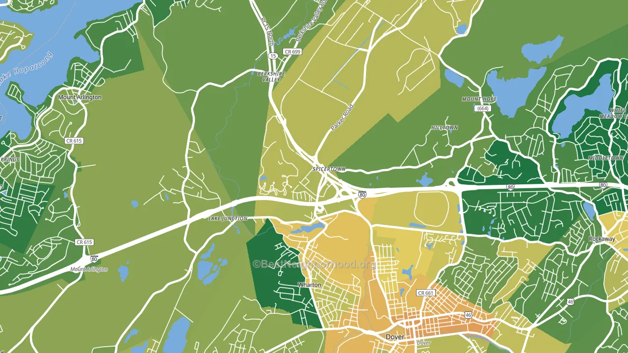 07885, NJ block-group voter-turnout map