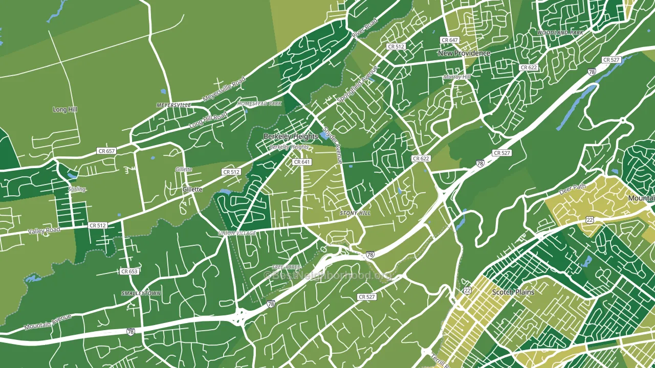 07922, NJ block-group voter-turnout map