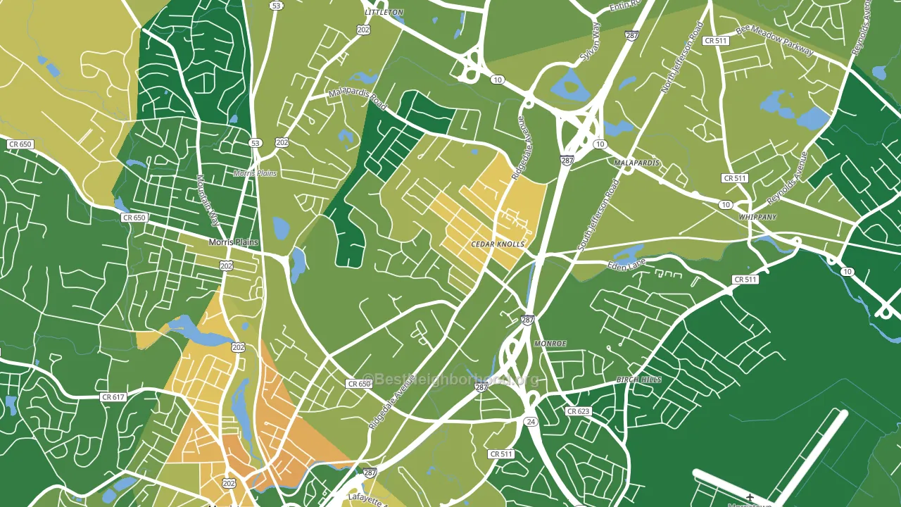 07927, NJ block-group voter-turnout map