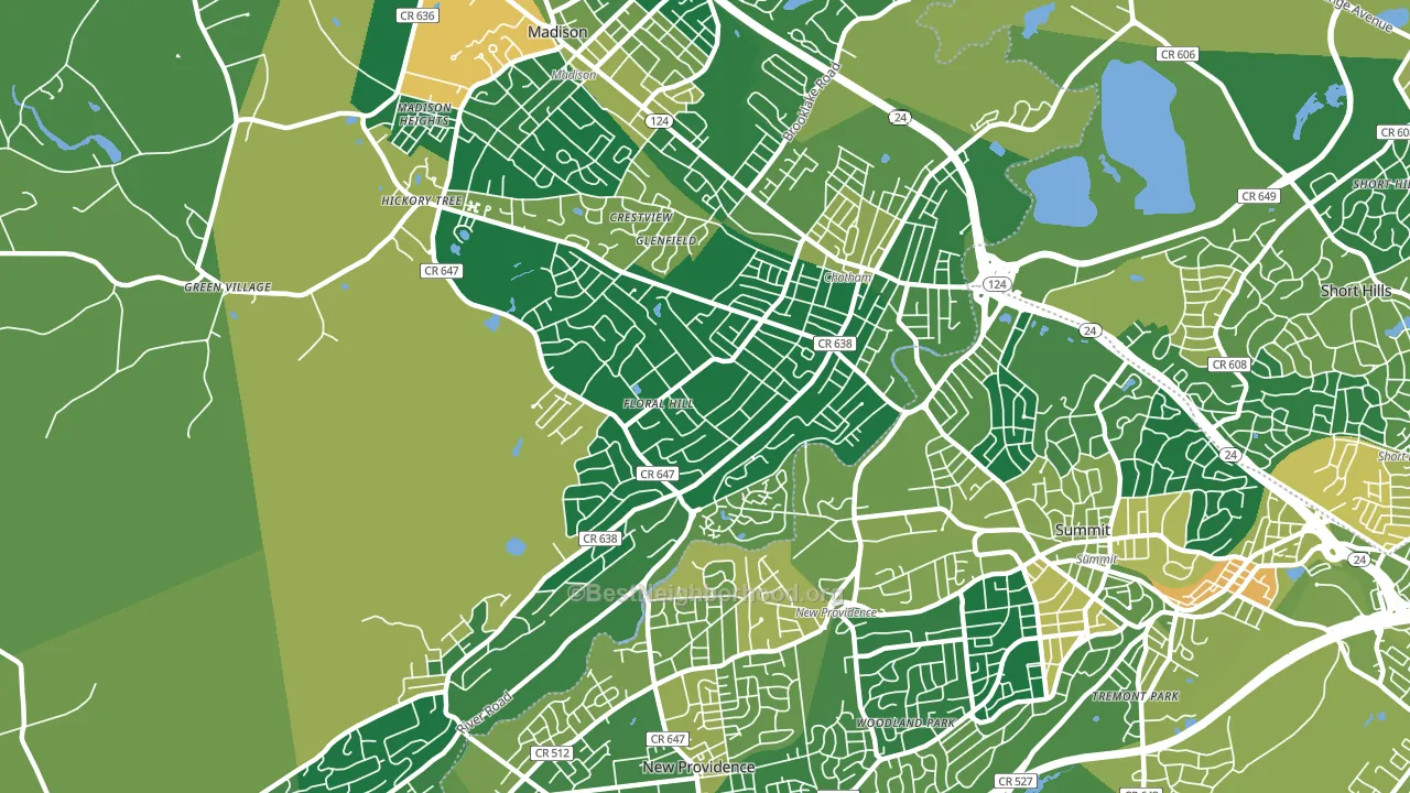 07928, NJ block-group voter-turnout map