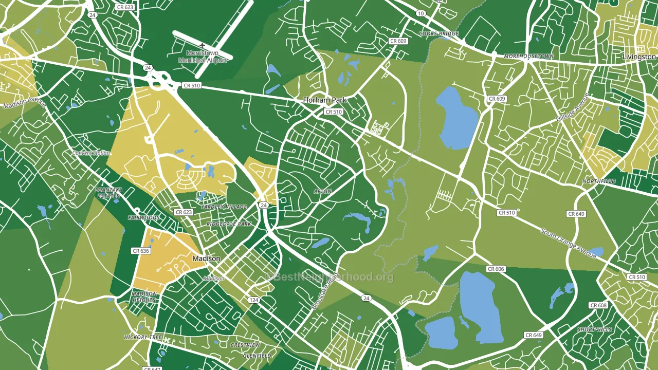 07932, NJ block-group voter-turnout map