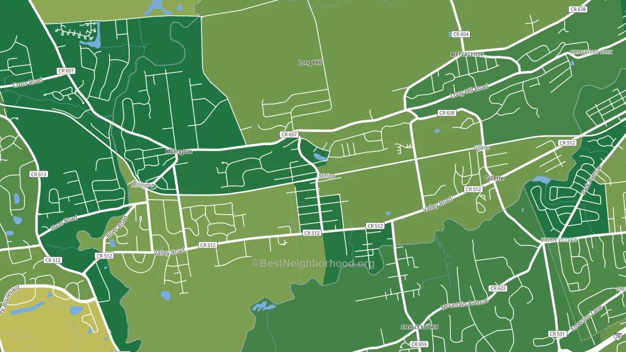 07980, NJ block-group voter-turnout map