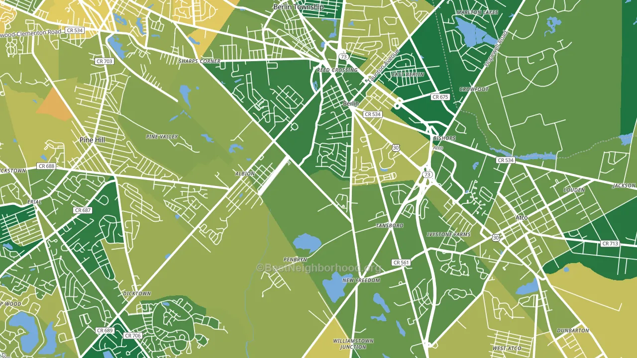 08009, NJ block-group voter-turnout map