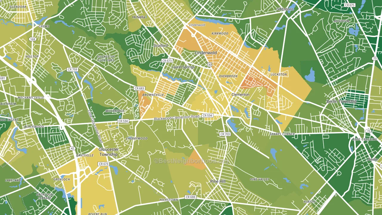 08021, NJ block-group voter-turnout map