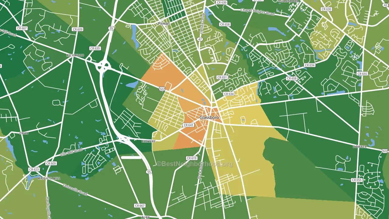 08028, NJ block-group voter-turnout map