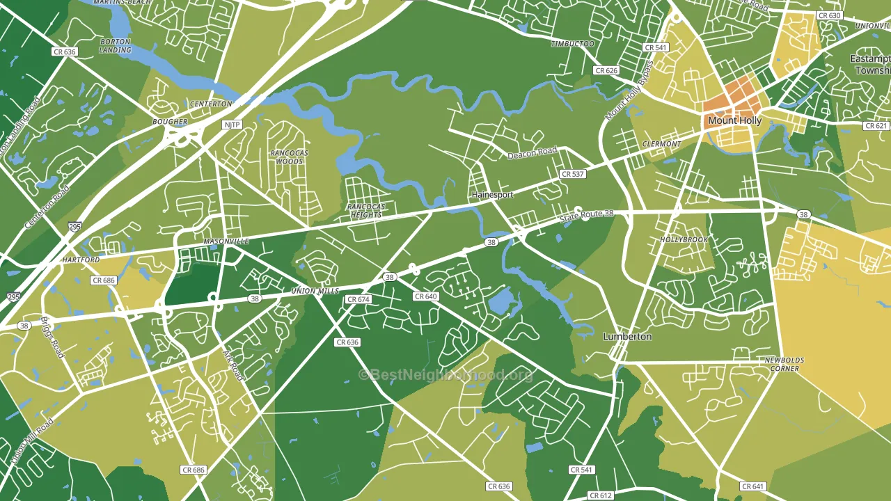 08036, NJ block-group voter-turnout map