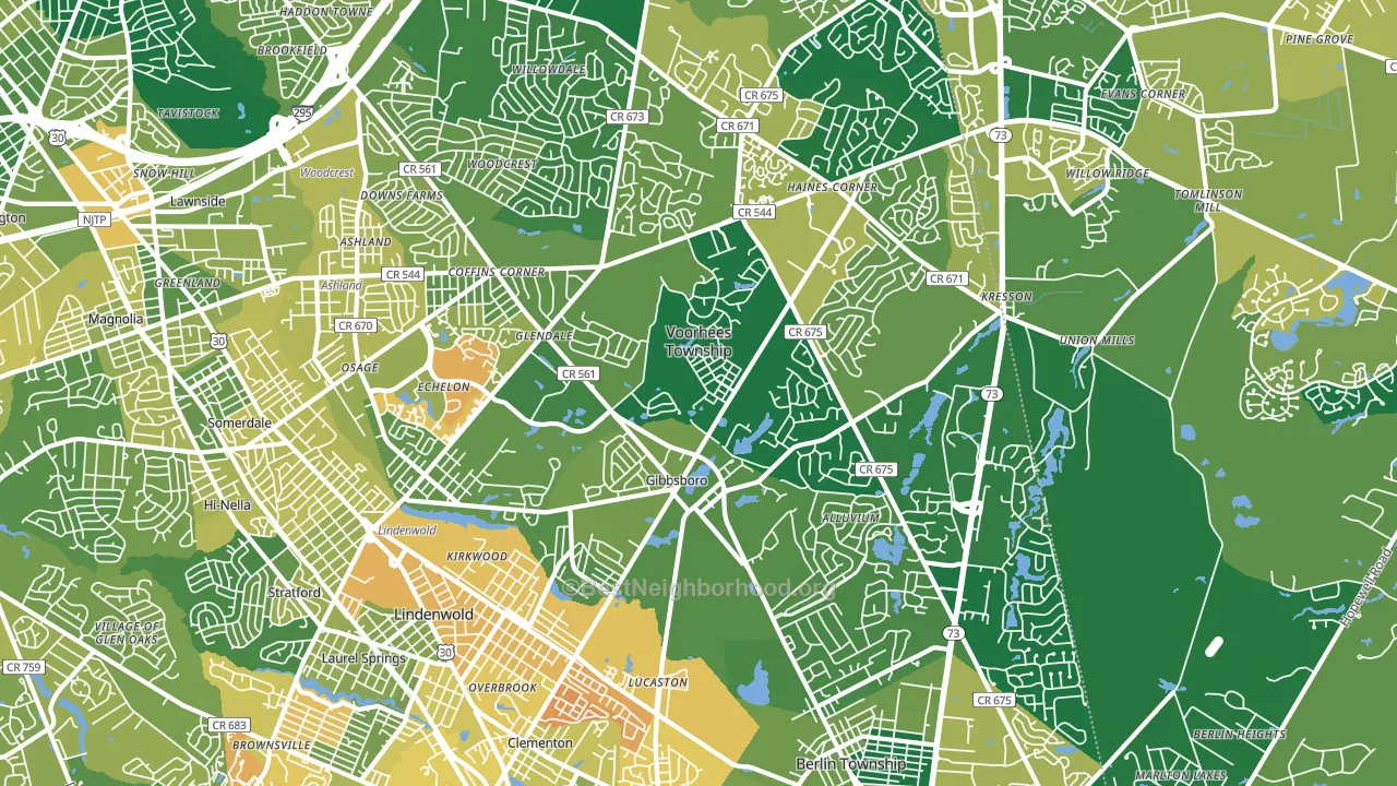 08043, NJ block-group voter-turnout map