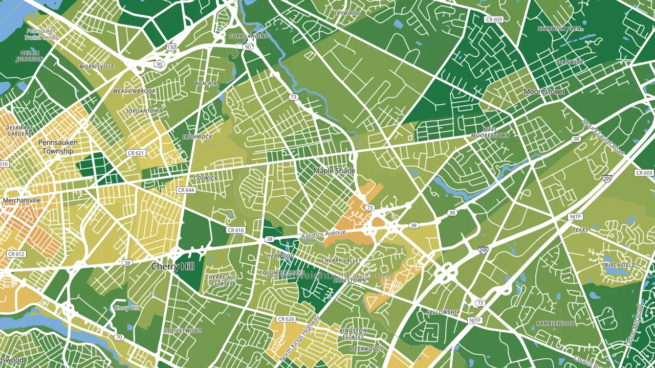 08052, NJ block-group voter-turnout map