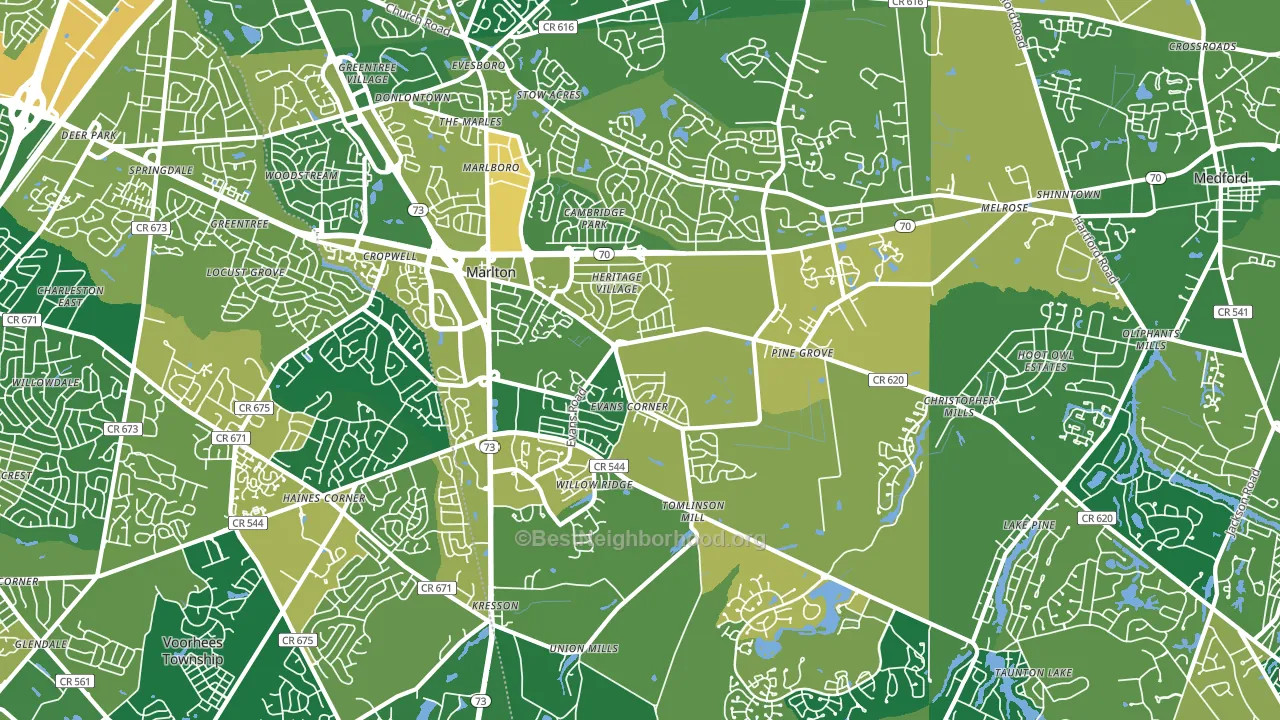 08053, NJ block-group voter-turnout map