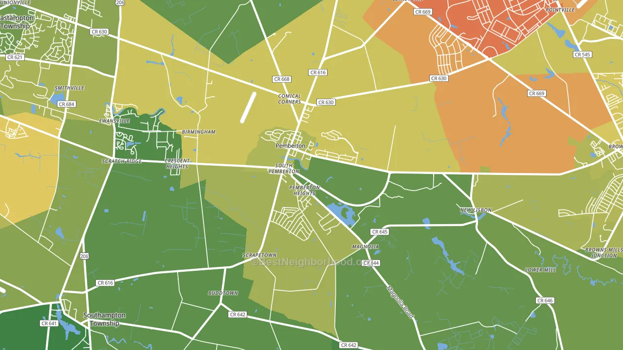 08068, NJ block-group voter-turnout map