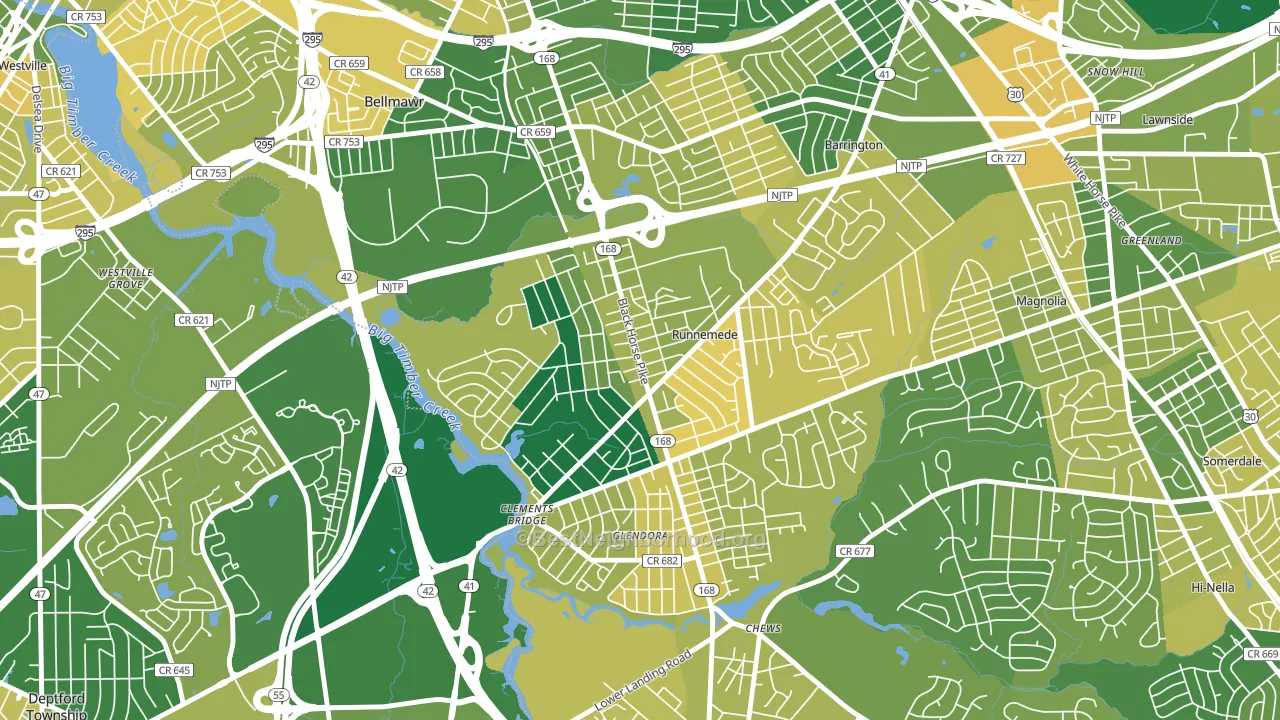 08078, NJ block-group voter-turnout map