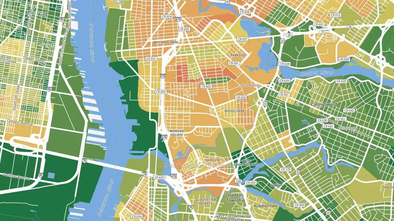 08104, NJ block-group voter-turnout map