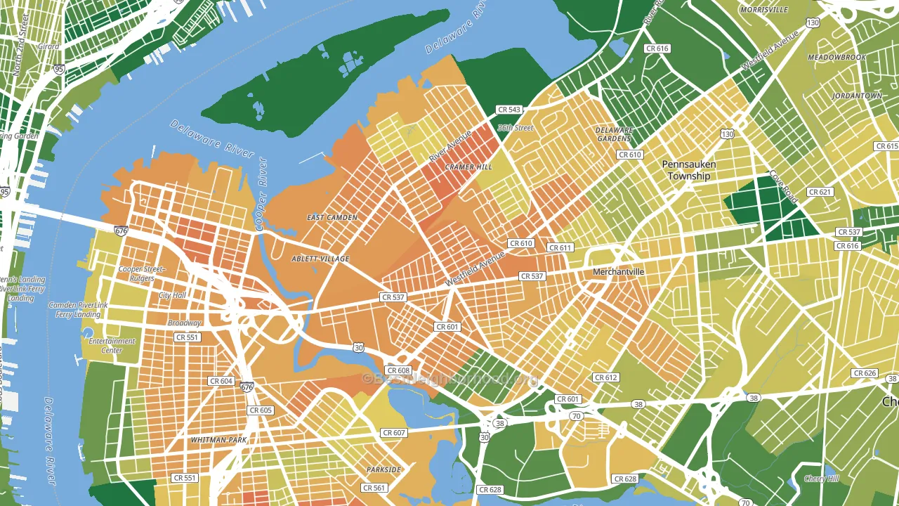 08105, NJ block-group voter-turnout map
