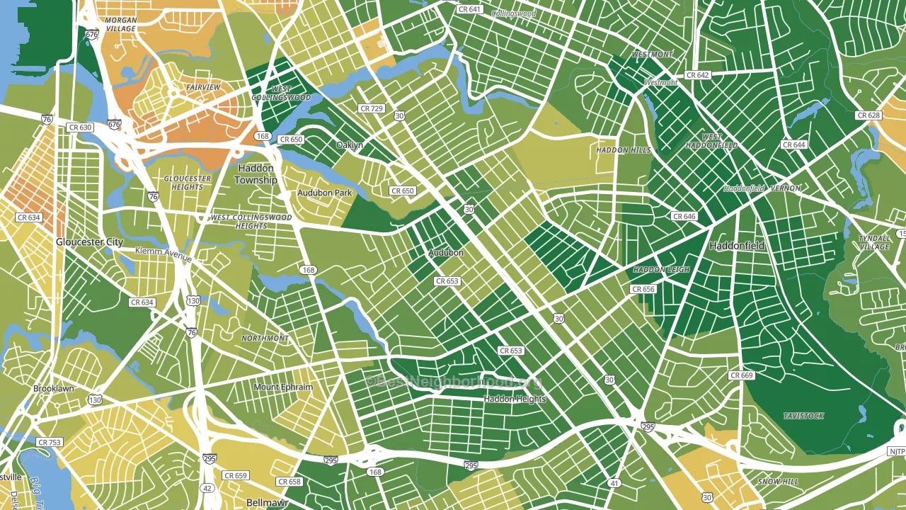 08106, NJ block-group voter-turnout map