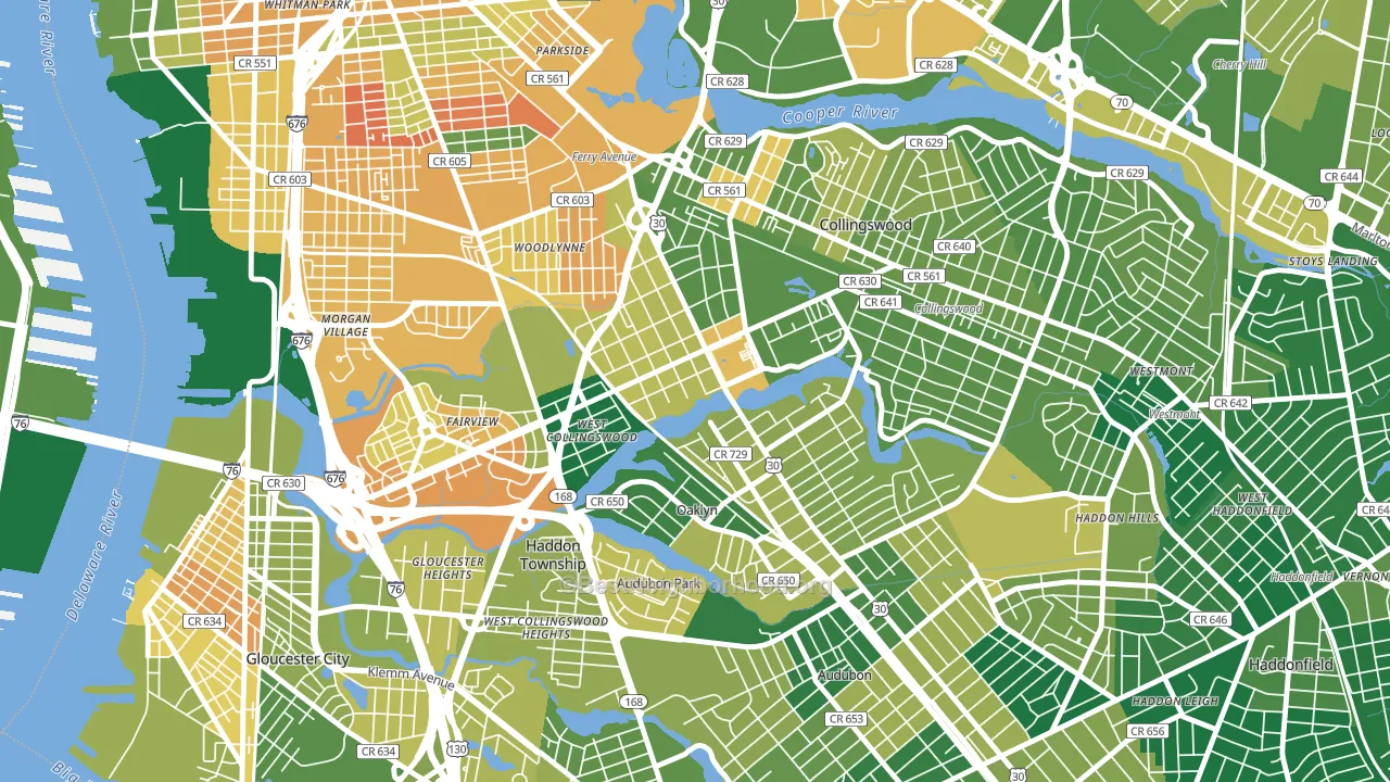 08107, NJ block-group voter-turnout map