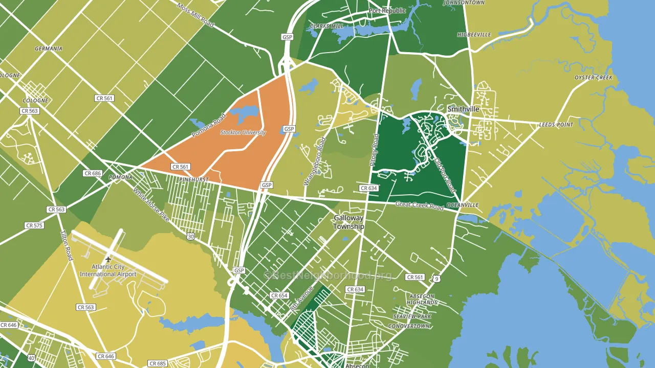 08205, NJ block-group voter-turnout map