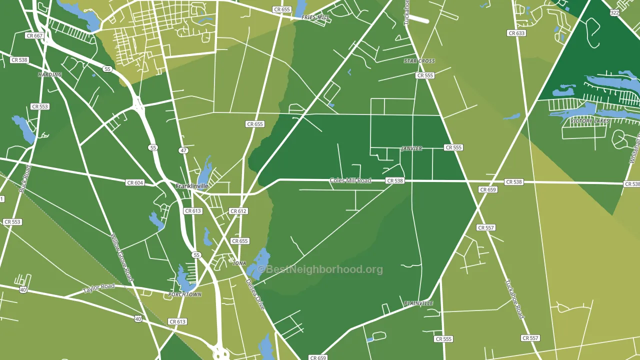 08322, NJ block-group voter-turnout map