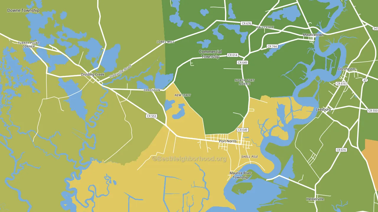 08349, NJ block-group voter-turnout map