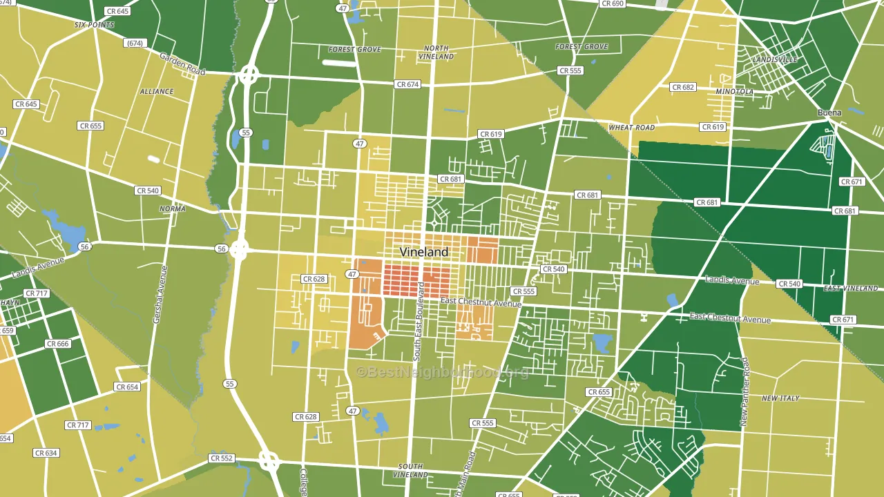 08360, NJ block-group voter-turnout map