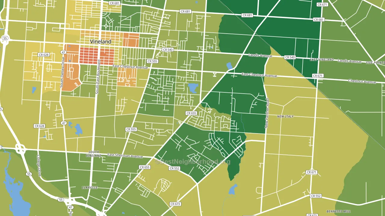 08361, NJ block-group voter-turnout map