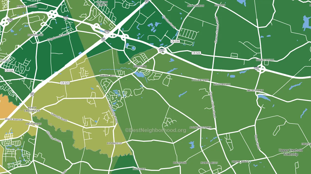08501, NJ block-group voter-turnout map