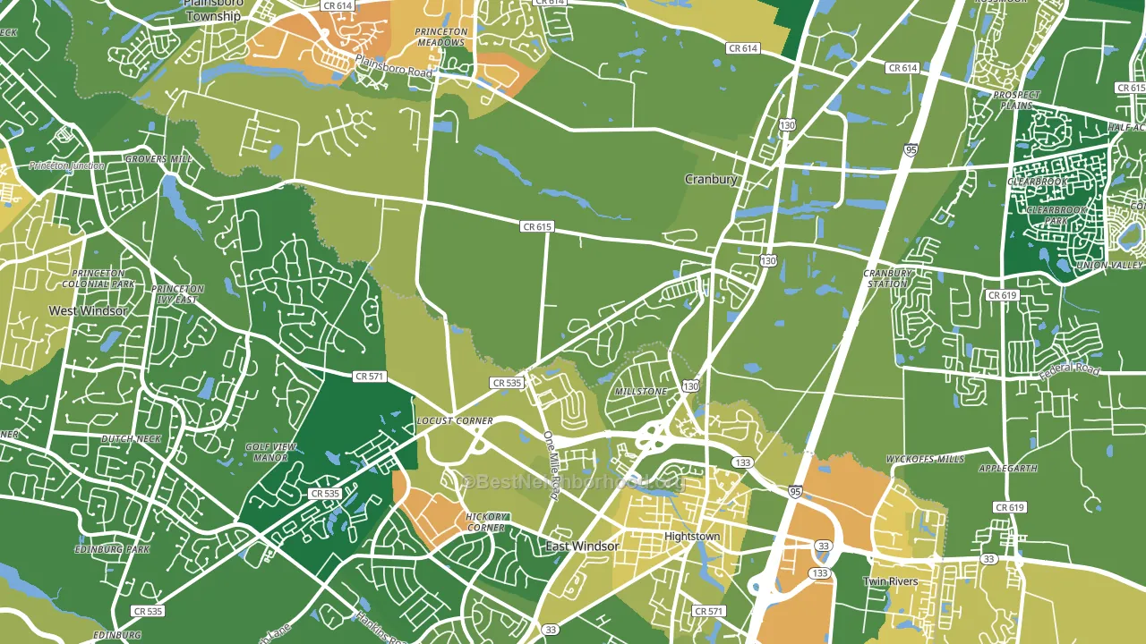 08512, NJ block-group voter-turnout map