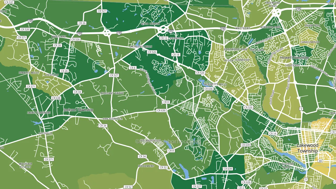 08527, NJ block-group voter-turnout map