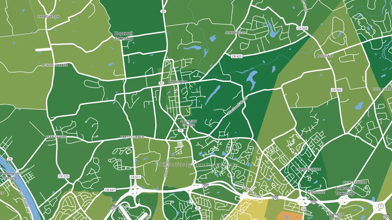 08534, NJ block-group voter-turnout map