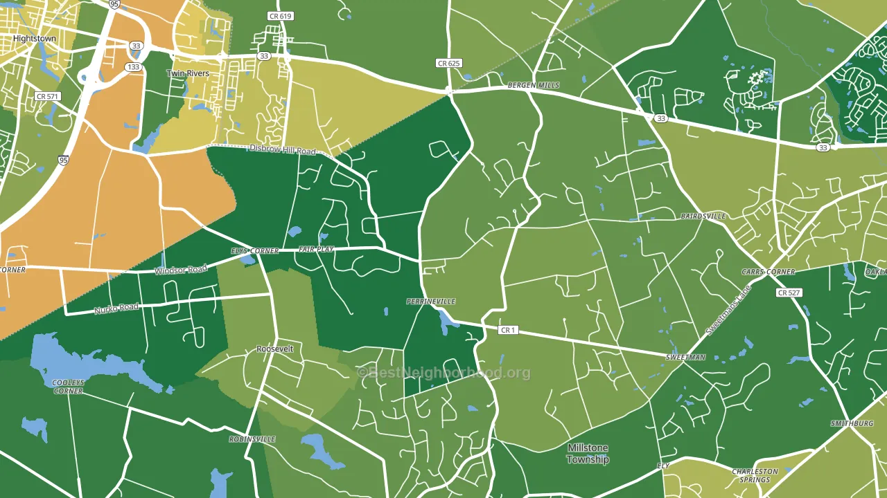 08535, NJ block-group voter-turnout map