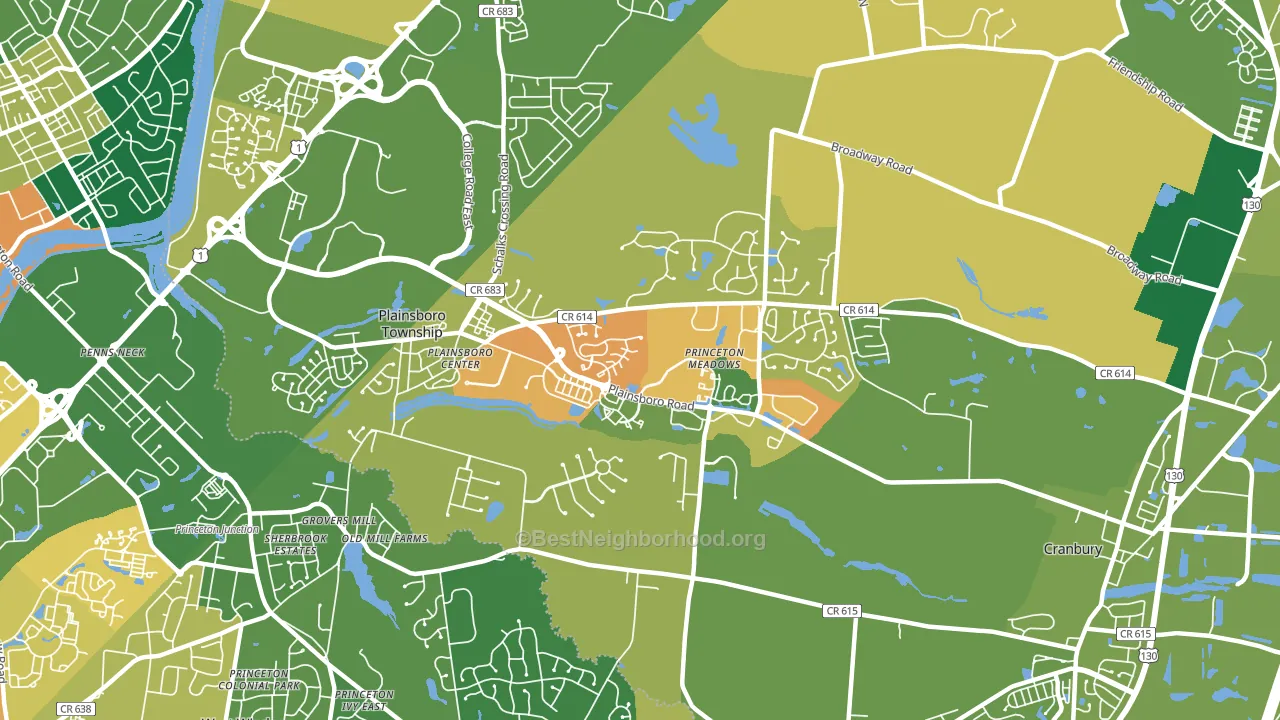 08536, NJ block-group voter-turnout map