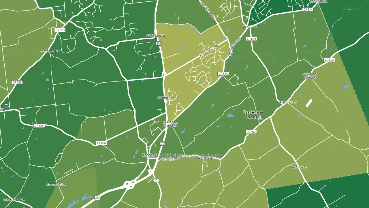 08551, NJ block-group voter-turnout map