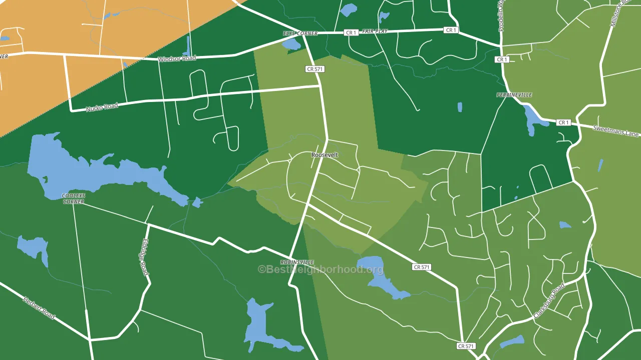 08555, NJ block-group voter-turnout map