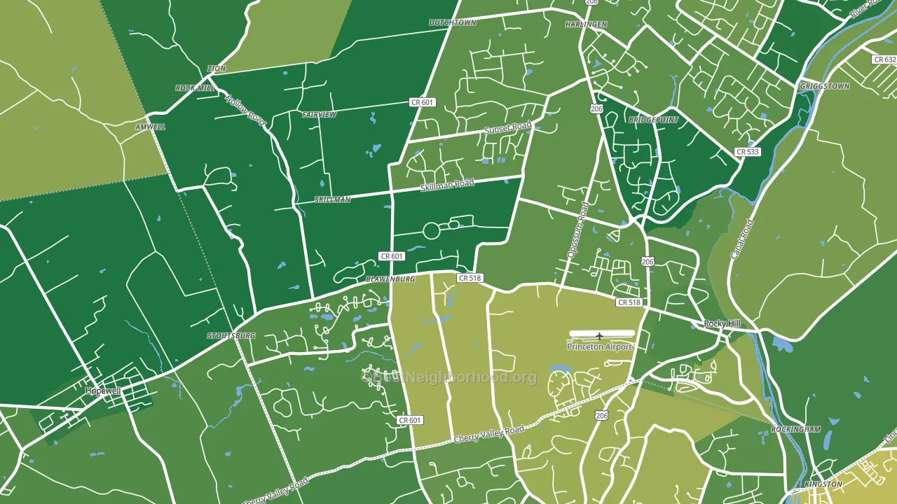 08558, NJ block-group voter-turnout map