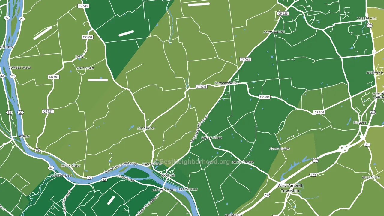 08559, NJ block-group voter-turnout map