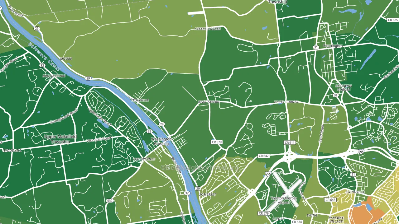 08560, NJ block-group voter-turnout map