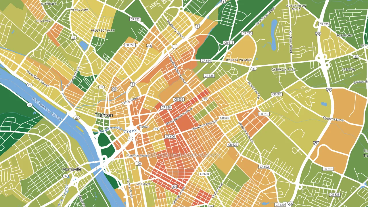 08609, NJ block-group voter-turnout map
