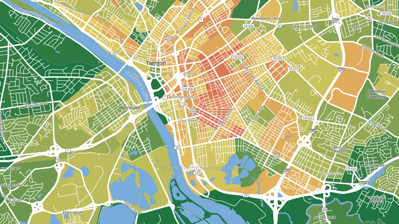 08611, NJ block-group voter-turnout map