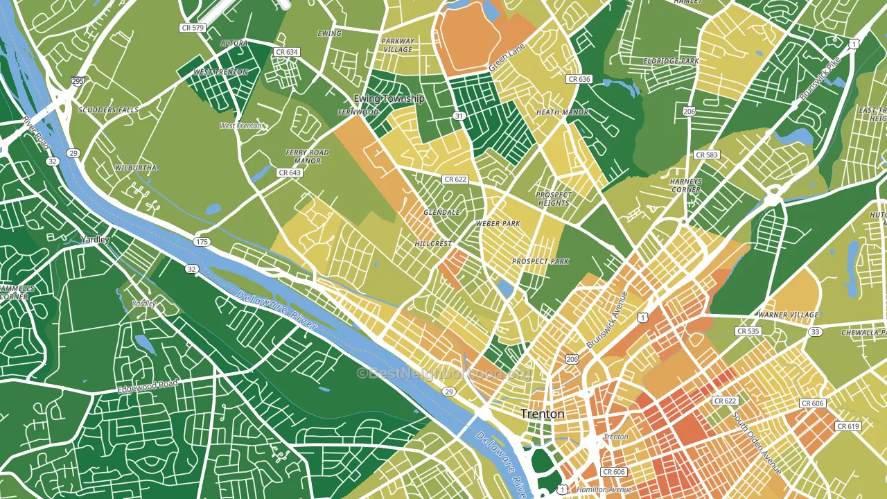 08618, NJ block-group voter-turnout map