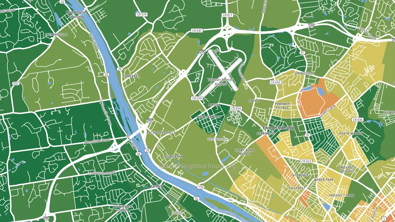 08628, NJ block-group voter-turnout map